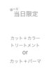 【選べる当日クーポン】　カット+カラー+トリートメント ｏｒ カット+パーマ 