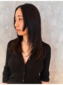 前髪なし×顔周りレイヤーロング