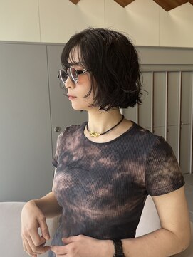 ローレンアオ(LOREN AO) 【LOREN AO】ボブパーマ/レイヤーボブ/地毛風カラー/グレージュ