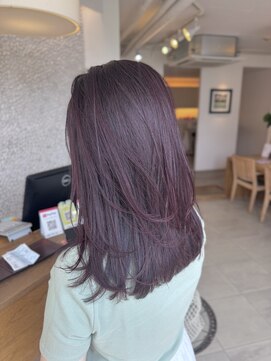 ビーチ(BEACH) チェリーピンク暖色カラーナチュラルレイヤーカット