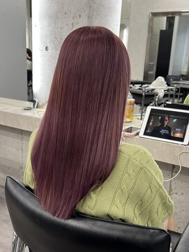 【ピンクブラウン/全頭ブリーチ】しまゆー