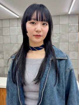 テトヘアー(teto hair) ロングヘア　ステップカット　ブルーブラック　艶髪　ツヤカラー