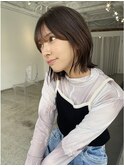 シースルーバング×パツっとボブ