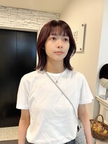 レッドベージュと韓国風ロブ