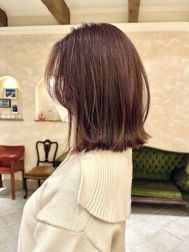 ビュートリアム265(BEAUTRIUM 265) ミディアムボブ/ロブ/ストレートヘア/外はね/ピンクブラウン銀座