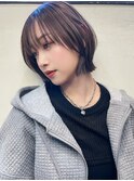 フェイスレイヤーボブ 透明感カラー 切りっぱなしベージュt213