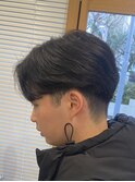 ダークアッシュニュアンスパーマ韓国マッシュスペインカール
