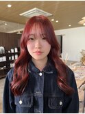 ブリーチなしダブルカラーワンホンレッド
