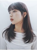 フロントレイヤー/ワインレッド/レイヤーカット/韓国レイヤー