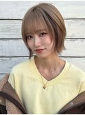bobレイヤー＋ベージュ＋ポイントカラー