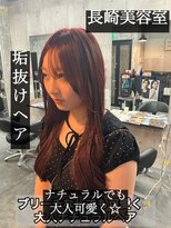 コワファースト長崎シャンプーボーイ 2nd(COIFF1RST 長崎 SHAMPOO BOY) 長崎美容室 韓国ヘア レッドブラウン