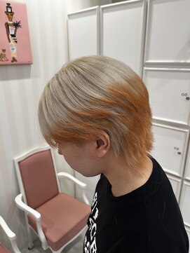 ニューヨーク ニューヨーク 河原町オーパ店(NYNY) ▽エンドカラー/デザインカラー/ホワイトベージュ/オレンジ