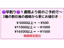 ワイズ(YS)の雰囲気（再来の方～通常料金の場合、更に割引あります！）