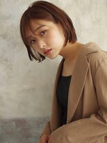 ウクラ バイ レシッド 池袋(uchla by rcid) 大人ナチュラルシースルーボブワンカール×ココアベージュ/前髪