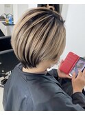 ALIVE吉祥寺 デザインカラーバレイヤージュ外ハネボブローライト