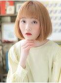 韓国風ハイトーンカラー前下がり小顔ミニボブa川口10代20代30代