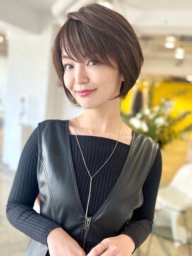 ロンドエニカ 大宮(Lond enika) 切りっぱなしボブエアリーロング美髪ピンクブラウン[大宮]