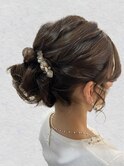 ゆるふわヘアアレンジ ボブヘア 結婚式