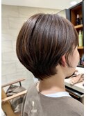 大人可愛い20代30代40代艶髪丸みショートボブ◎