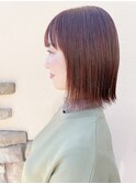 カシスブラウン×切りっぱなしhair