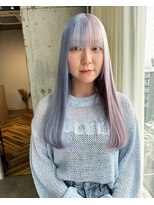 ラニヘアサロン(lani hair salon) 水色&ホワイト/ハーフ＆ハーフ/ハイトーン【大名/天神】