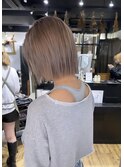 切りっぱなしボブ エアリーロング 美髪 ピンクブラウン