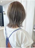 福山市美容室Caaryブリーチ透明感ハイトーングレージュカラー