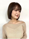 ミニボブ　大人ショート　ベージュカラー　アースカラー