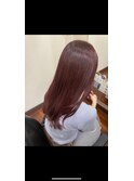 大人可愛い透明感立体感ピンクブラウン×エアストレート