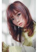 【20,30代ナノバブルで顔まわりのデザインある美髪セミロング】