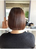 丸みを残して艶髪に◎シルキーストレートボブ【縮毛矯正】