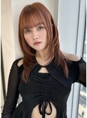 ミディアムのサラッとハイレイヤー  ストレートレイヤー