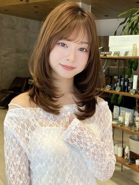 グランド(GRAND) モテ髪抜け感小顔ミディアムレイヤーシースルーバング【平島】