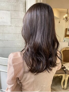 シェノン 赤羽店(CHAINON) 暗めココアブラウンセミロングレイヤーゆる巻き仕上げ赤羽美容室