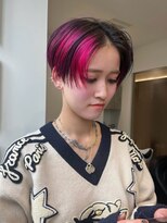ウーズ ハラジュク(Ooze.HARAJUKU) ハッシュカットグレージュデザインカラーツートーンカラー原宿