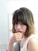 リラ ヘアー(LILA HAIR) 【LILA  HAIR】うざバング★外国人風カラーの前下がりボブ