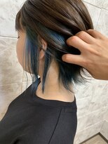 ウーデヘアー(ode hair) インナーカラーブルー