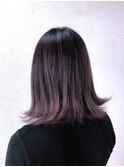 20代30代★透明感外国人風ラベンダーカラー外はねセミディ