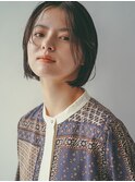 くびれヘア顔周り韓国レイヤーカット黒髪ショートミディアム/柏
