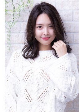 ヘアーアートシフォン 池袋西口店(Hair art chiffon) フェザーバンハイライトカラーアンニュイ大人ガーリーストカール