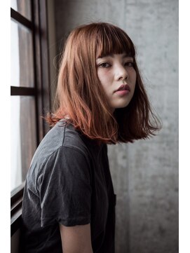 ボウ(BOW) 切りっぱボブ×オレンジベージュ