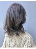 【eddie】ミディアムレイヤー×オリーブアッシュ