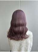 【桑原雪音】ハイトーンラベンダーベージュ/大人ゆるふわロング