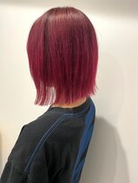 キャパ セントラル 天神 大名店(CAPA central)&nbsp;パツっとボブ　チェリーレッド　暖色カラー