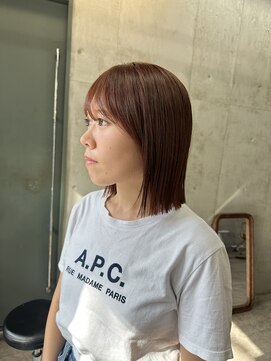 ソルトウォーター(SALT WATER) 切りっぱなしボブ オレンジブラウン オレンジカラー