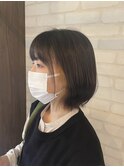 切りっぱなしボブ×インナーカラー