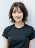 小顔外ハネミディアムアッシュ20代30代40代くびれミディ韓国ヘア