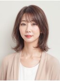メルティカラー×顔周りレイヤーカット韓国ミディアム[上田]