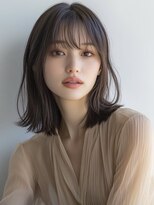 ケシキ 表参道 原宿(kesiki.)&nbsp;顔周りレイヤー/韓国風くびれヘア/透明感オリーブカラー