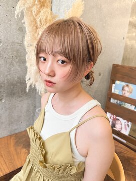 ガーデン 渋谷(GARDEN) ミルクティーベージュ美髪外ハネボブイメチェンホワイトブロンド